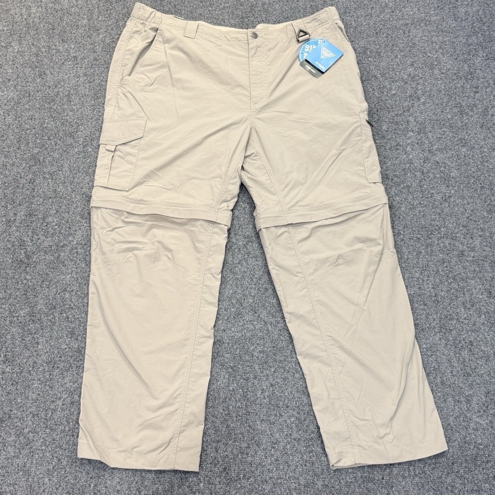 Columbia PFG Men's 42x30 Beige Omni-Shade Fishing Pants NWT XM8003-216 UPF 50